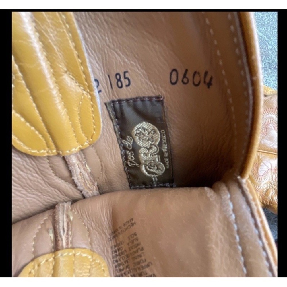 Vintage Dos De Oro Genuine Ostrich Tan Honey Western Cowboy Boots 6.5 US 25.5MX - Picture 8 of 13